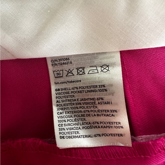 H&M | Wide Leg Dress Pants / Trouser Pants in Hot Pink| Size 2 NWOT - Picture 7 of 10